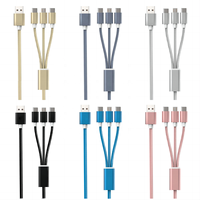 Câble USB en nylon 3-en-1 pour imprimante Android de type C de téléphone, câble USB 3-en-1 à usage multiple