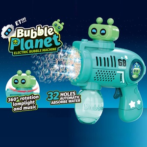 Pistola de <span class=keywords><strong>burbujas</strong></span> eléctrica de 32 agujeros para niños al aire libre, máquina de <span class=keywords><strong>burbujas</strong></span> giratoria automática, ametralladora de <span class=keywords><strong>burbujas</strong></span> de mano con música ligera - Product Image 3