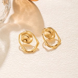 Boucles d'oreilles vintage circulaires irrégulières en argent AMSBB013-DZ pour femme, bijoux tendance, mode, personnalité, géométriques uniques - Product Image 4
