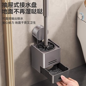Porte-brosse de toilette carré gris poudre, facile à nettoyer, design minimaliste pour la salle de bain - Product Image 2