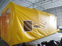 Cabina de Pintura Inflable Hermética de PVC Amarillo con Ventanas Transparentes para Pintar Vehículos