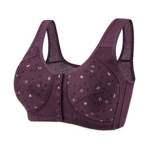 Reggiseno con bottone anteriore in cotone di mezza età e anziani da donna taglie forti senza anello in acciaio stile reggiseno sottile Anti-fasciante reggiseno - Product Image 2