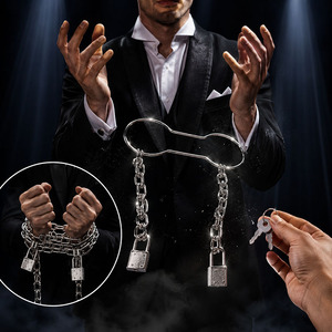 Catena Professionale in Metallo con Lucchetti e Chiavi per Trucchi di Magia, <span class=keywords><strong>Illusioni</strong></span> e Spettacoli sul Palco - Product Image 1