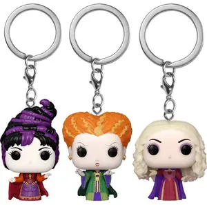 キーホルダーHocusPocus Winifred Sanderson Mary Sanderson SaraSandersonアクションフィギュアモデル子供用おもちゃ4cm