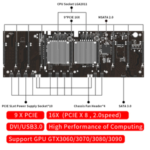 Top Quality X79 Motherboard with Daul CPU <strong>Support</strong> RTX 3060M Graphics Card with 9 GPU Card X79 Motherboard - Product Image 6