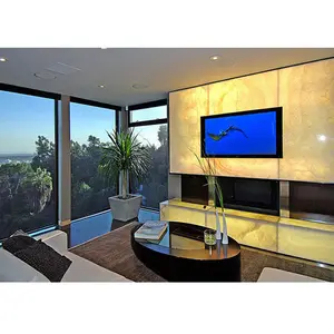 Decorative backlit onyx glass 5mm 10mm panel tile translucent countertop transparent onyx wall slab backlit