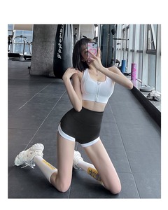 High-Waisted Female Yoga Sports Shorts Quick-Drying Fitness <b>Leggings</b> With Peach Lift Buttocks Summer Three-Quarter Run - Product Image 5