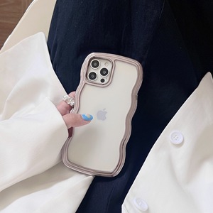 Funda transparente personalizada para <span class=keywords><strong>Iphone</strong></span> 13, accesorios de batería ondulados con borde de Metal - Product Image 5