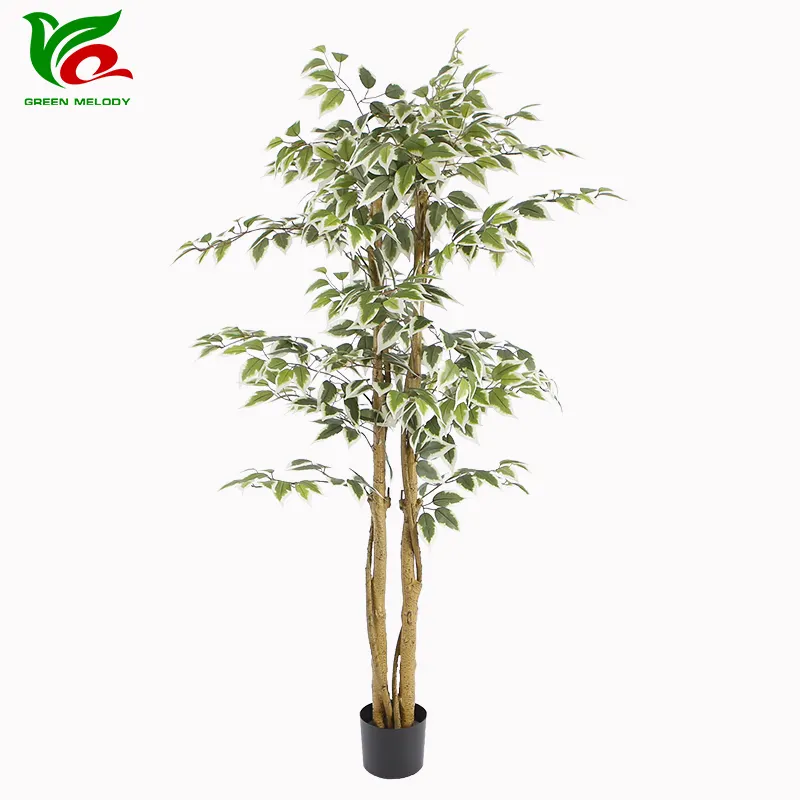 5ft Ficus Artificial Trees With Realistic Leaves And Trunk Silk Fake Plant For Home Living Room Porch Corner Office Decor