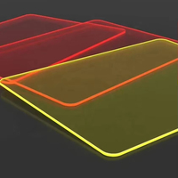 HUASHUAITE Facteur Fourniture 2mm Jaune Fluorescent Acrylique Lunettes Feuille Fluorescent Lumière Acrylique Diffuseur