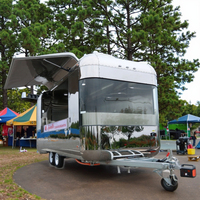 Remorque de restauration mobile en acier inoxydable pour les entrepreneurs de restauration rapide, remorques mobiles pour toutes les occasions