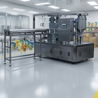 Machine d'emballage entièrement automatique à 2, 4, 6 ou 8 têtes pour sachets de 5 oz (500 ml) de sauce BBQ, sauce pizza, avec buse autoportante et aspiration