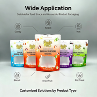 Sachet Doypack Personnalisé Imprimé avec Fenêtre Transparente, Fermeture Zip Refermable, Emballage Alimentaire, Sachet Plastique avec Trou de Suspension pour Snacks et Bonbons