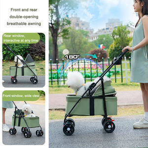 Poussette pliable légère à quatre roues pour animaux de compagnie, style élégant et luxueux, portable pour chats et chiens, idéale pour les sorties – Nouveauté 2025, Vente Flash - Product Image 6