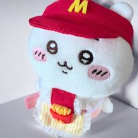 Adorable poupée ours autoironique de 13 cm, ensemble de vêtements en coton avec bavoir et chapeau de 10 cm, style McDonald's, Joyfull