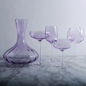 Ensemble de verres à vin en cristal violet de rêve, soufflé à la main, flûte à <span class=keywords><strong>champagne</strong></span> côtelée, coupe, carafe pour événement de mariage - Product Image 2