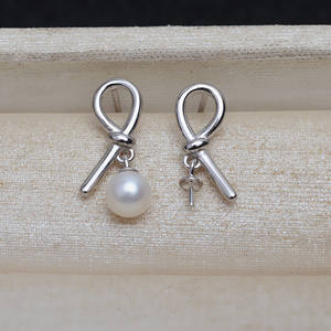 Boucles d'oreilles en argent S925 avec perles de cheveux de fœt de 7 à 12 mm, accessoires de bijoux faits à la main pour femmes, composants de bijoux 4018 - Product Image 2