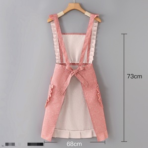 Delantal de Cocina Impermeable de Algodón Duradero con Encaje y Tirantes Cruzados para Mujer/Niña, con Bolsillos, Delantal de Arte para el Hogar y Decoración de Cocina <span class=keywords><strong>DanYa</strong></span> F-0010 - Product Image 6