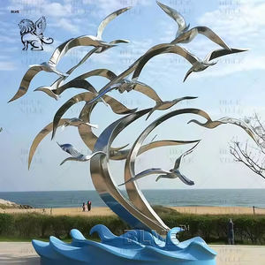 BLVE屋外都市プロジェクト装飾モダンアート金属像造園抽象的なステンレス鋼蝶彫刻 - Product Image 5