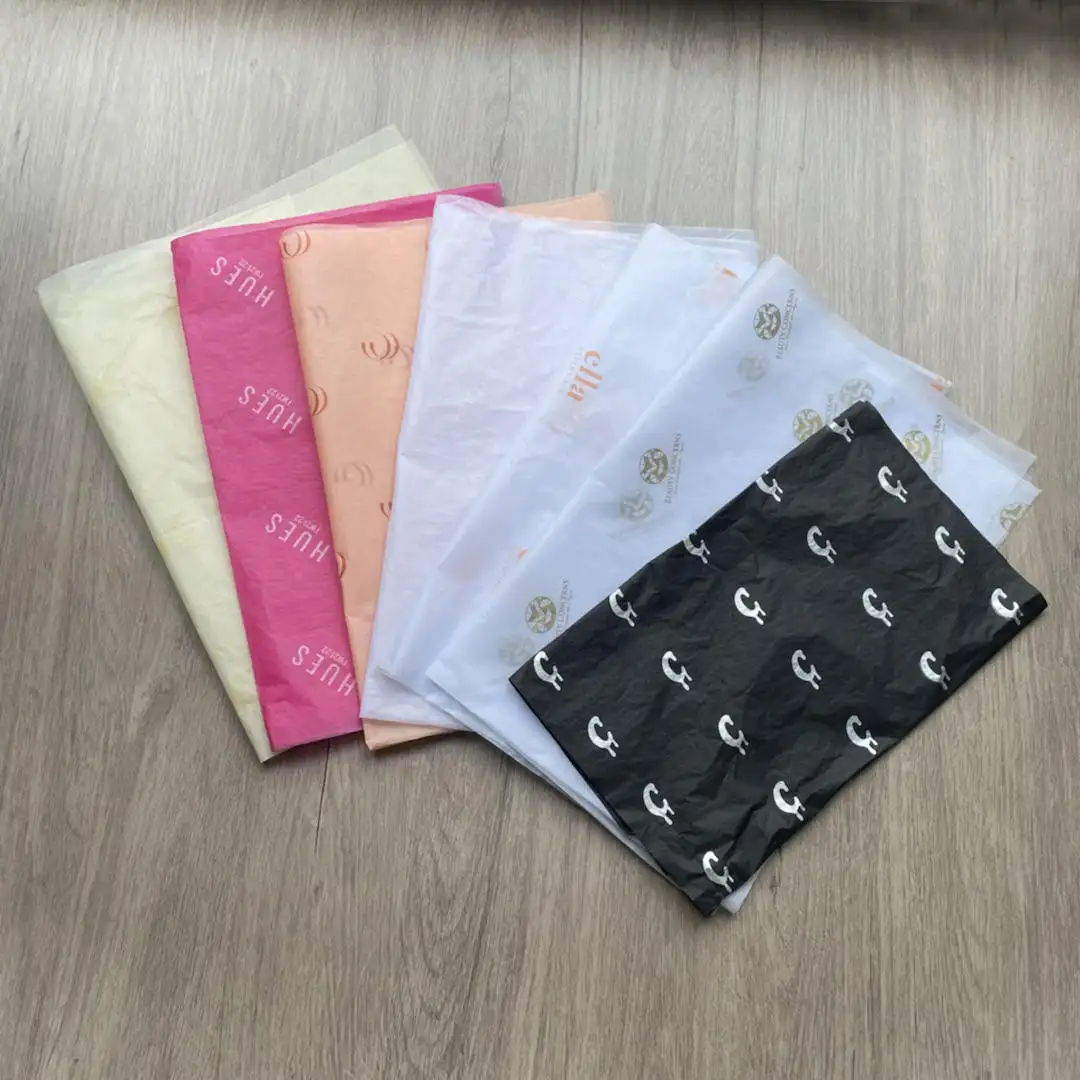 Eco friendly Wholesale Packaging Custom Logo Printed Colored Flower Wrapping Paper 17gms Gift Tissue Paper