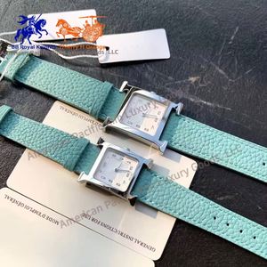 Reloj de Mujer de Lujo de Diseño 2025 de la Marca H, Analógico, con Esfera Cuadrada de Cristal de Zafiro, Correa de Cuero Italiano, Cuarzo, para Negocios - Product Image 5