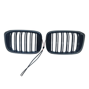 Parrilla LED negra brillante de doble línea para BMW X3 G01 con iluminación para actualización de modelos 2018-2021 - Product Image 1