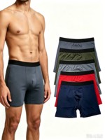 Boxers en coton pour hommes modèle SM041 à 0,98 $, sous-vêtements masculins de couleur unie, caleçons confortables pour un usage quotidien, vente en gros