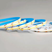Bande LED COB à double couleur blanche CCT 12V 24V 2700K-6500K 8mm 10mm 608 LED/m, haute luminosité, flexible, ruban LED COB linéaire