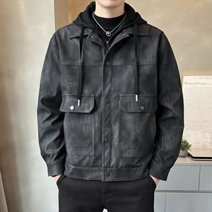 Chaqueta de Trabajo para Exteriores con Cuello Alto, Múltiples Bolsillos y Corte Holgado en Dos Tonos Tierra - Product Image 5