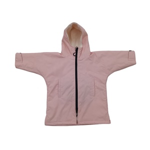 Tissu Oxford en nylon recyclé à séchage rapide doublé en polaire Sherpa pour enfants manteau à langer logo personnalisé imperméable rose - Product Image 2