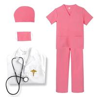 Meistverkauftes Halloween Arzt-Krankenschwester-Rollenspiel-Kostümset, Inklusive Spielzeug-Stethoskop, Oberteil und Hose Party-Outfit