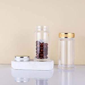 Botella de Plástico PET Transparente de 100 ml, Botella Personalizada para el Cuidado de la Salud, Botella de Almacenamiento de Medicamentos de Lujo con Tapas, Botella Esmerilada - Product Image 2