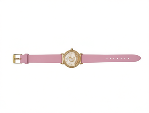 Orologio al Quarzo da Donna con Fasi Lunari, Cinturino in Pelle, Quadrante Analogico, Cassa Dorata 30mm, Stile Elegante e alla Moda - Product Image 1