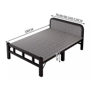 Single/<strong>Double</strong> <strong>Folding</strong> <strong>Bed</strong> Heavy Duty Outdoor Camping <strong>Bed</strong> Portable Simple Iron Frame for Outdoor Use - Product Image 6
