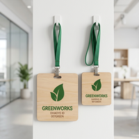 Tarjeta de Identificación RFID de Madera Greenworks, Tarjeta de Empleado NTAG215 13.56 MHz para Empresa