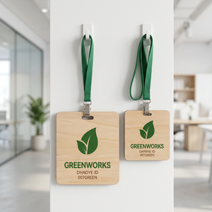 Tarjeta de Identificación RFID de Madera Greenworks, Tarjeta de Empleado NTAG215 13.56 MHz para Empresa - Product Image 1