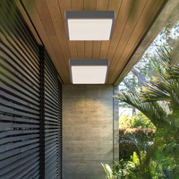 P62011 Plafonnier LED en plastique 13W, IP65, étanche, montage en surface, carré, encastré, pour intérieur et extérieur