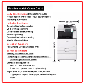 <span class=keywords><strong>Imprimante</strong></span> <span class=keywords><strong>Canon</strong></span> d'occasion remise à neuf <span class=keywords><strong>Imprimante</strong></span> de bureau pour copieur <span class=keywords><strong>couleur</strong></span> <span class=keywords><strong>A3</strong></span> multifonctionnel <span class=keywords><strong>Canon</strong></span> C3530 - Product Image 3