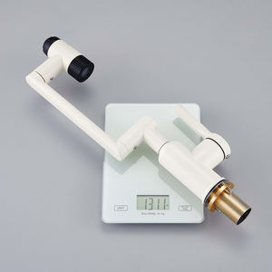 Robinet de lavabo moderne à une poignée <span class=keywords><strong>en</strong></span> acier inoxydable, nouveau chat porte-bonheur blanc lait, bras mécanique vert <span class=keywords><strong>militaire</strong></span>, pluie douce, hôtels - Product Image 3