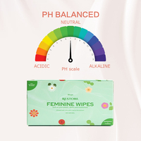 Lingettes intimes sensibles à marque privée, formule douce à base d'eau micellaire équilibrée au pH, aide à contrôler les odeurs vaginales