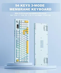 Clavier sans fil ONIKUMA G80 à 94 touches avec écran LCD et bouton multifonction : 3 modes de connexion (BT/2.4G/USB-C) - Product Image 3