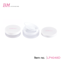 Vente en gros de boîtes à poudre libre rondes en plastique transparent avec tamis, emballage cosmétique pour maquillage en poudre libre