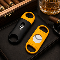 Ensemble d'accessoires pour cigares 4-en-1 avec cendrier, coupe-cigares en V, coupe-cigares guillotine et poinçon à cigares