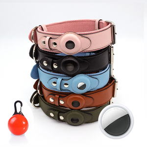 Kulit Pu Airtag kerah anjing mewah persediaan hewan peliharaan kustom kulit imitasi kerah anjing - Product Image 1