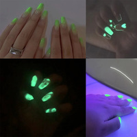 KODIES GEL Top Coat Luminescent Effet Nuit Noire Non Toxique Végan Gel UV Vernis à Ongles Fluorescent Fournitures de Manucure Effet Nuit Noire