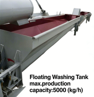 Réservoir de lavage et de séparation des matériaux flottants et coulants, réservoir de rinçage des bouteilles d'eau minérale, machine à laver le plastique