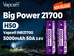 بطارية ليثيوم أيون قابلة لإعادة الشحن Vapcell H50 INR21700 بسعة 5000 مللي أمبير وقوة 50 أمبير، مشابهة لـ 50PL RS50 للإلكترونيات الاستهلاكية - Product Image 6