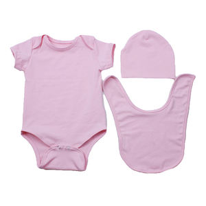 Ensembles de Barboteuses, Bonnets et Bavoirs pour Bébé en Gros – Combinaison et Body d'Été Unis en Coton Biologique pour Fille - Product Image 1