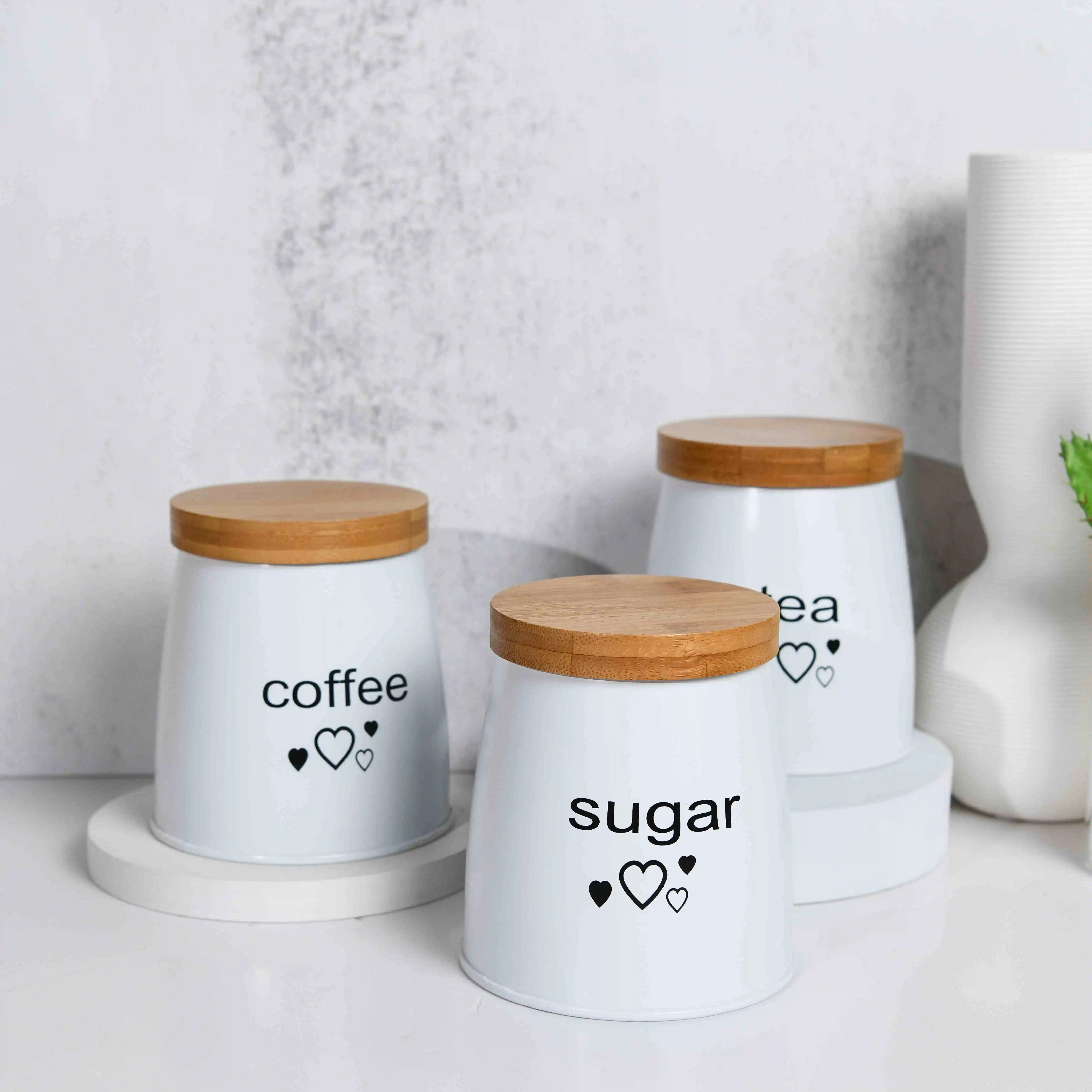 Tea Coffee Sugar Kitchen Canister Set jars for spices