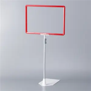 Wholesale Supermarket POP Telescopic Sign older A4 Frame Display Stand Holder with Base